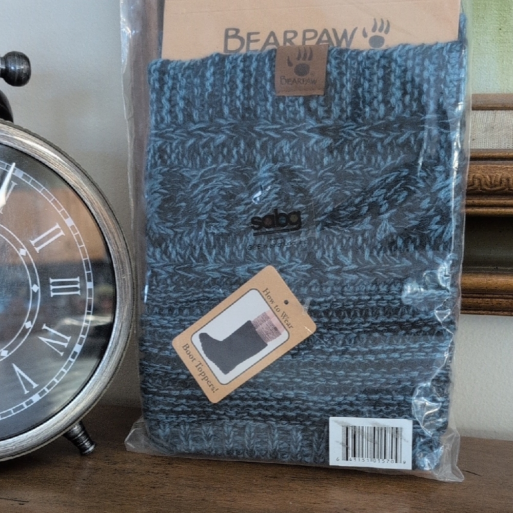BearPaw Charcoal Knit Boot Cuffs